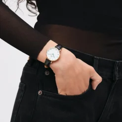 Daniel Wellington Montres Montre Cuir<Montre Femme Daniel Wellington Roman Numerals - DW00100686 Bracelet Cuir Noir