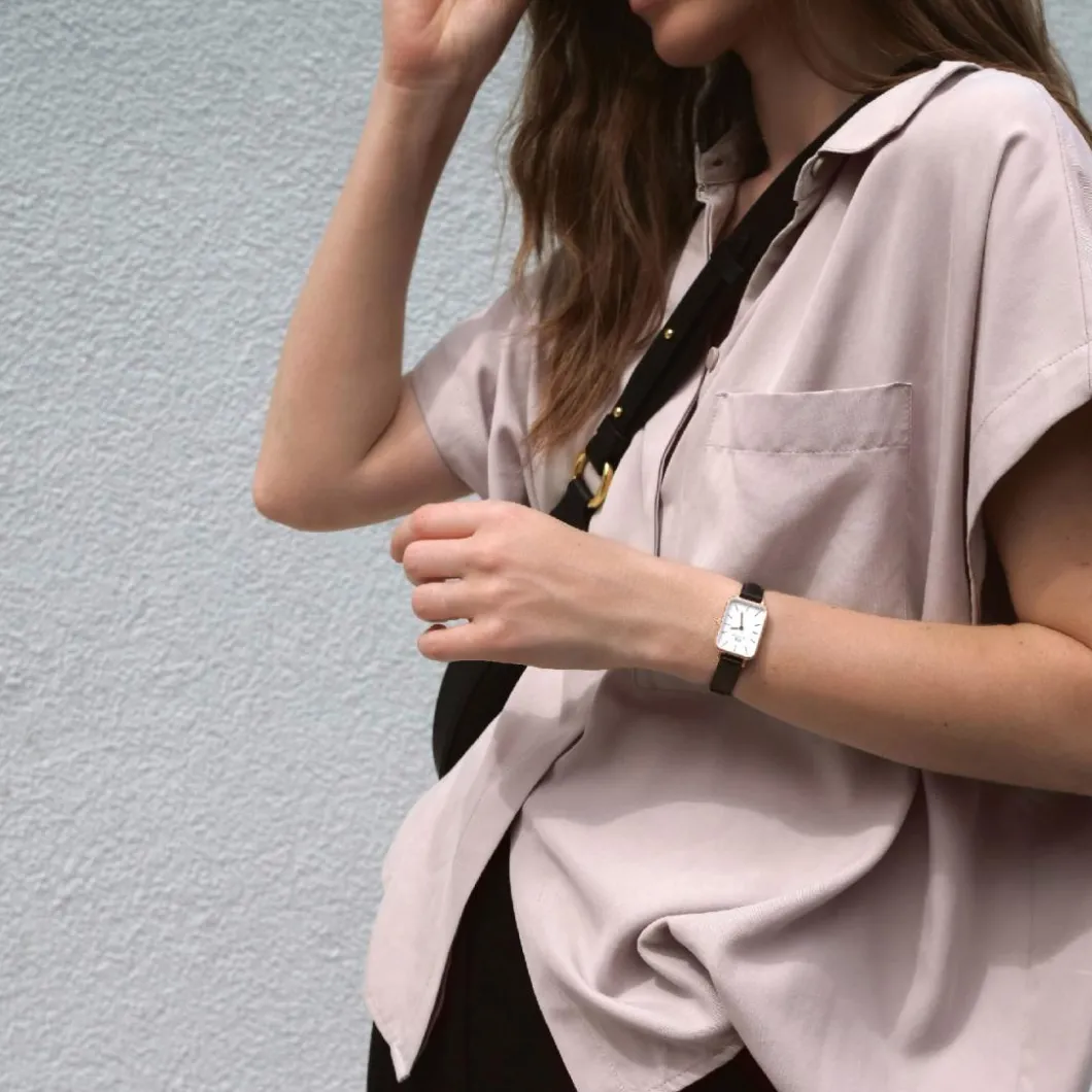 Daniel Wellington Montres Montre Cuir<Montre Femme Daniel Wellington Pressed Sheffield - DW00100434 Bracelet Cuir Noir