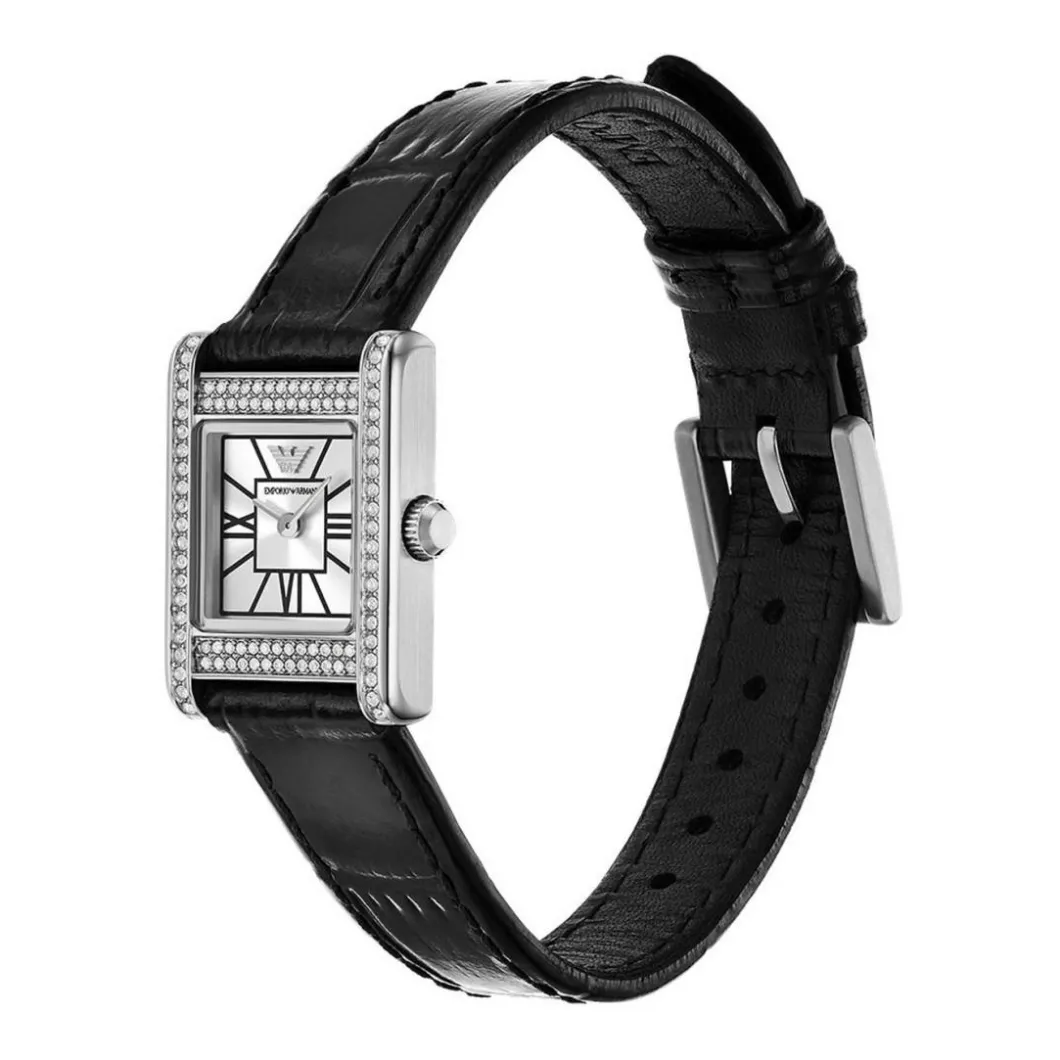 Emporio Armani Montres Montre Cuir<Montre Femme Emporio Armani - AR11660 Bracelet Cuir Noir