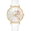 Go Mademoiselle Montre Cuir<Montre Femme Fleurs - 699575 Bracelet Doré