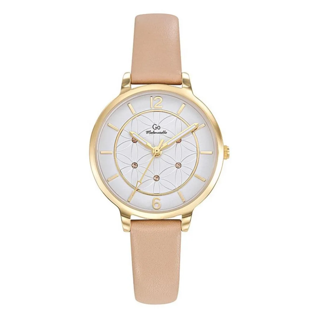 Go Mademoiselle Montre Cuir<Montre femme Fleurs Et Papillons - 699608 Bracelet Beige