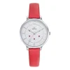 Go Mademoiselle Montre Cuir<Montre femme Fleurs Et Papillons - 699607 Bracelet Rouge