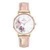 Go Mademoiselle Montre Cuir<Montre Femme Fleurs - 699594 Bracelet Doré rose