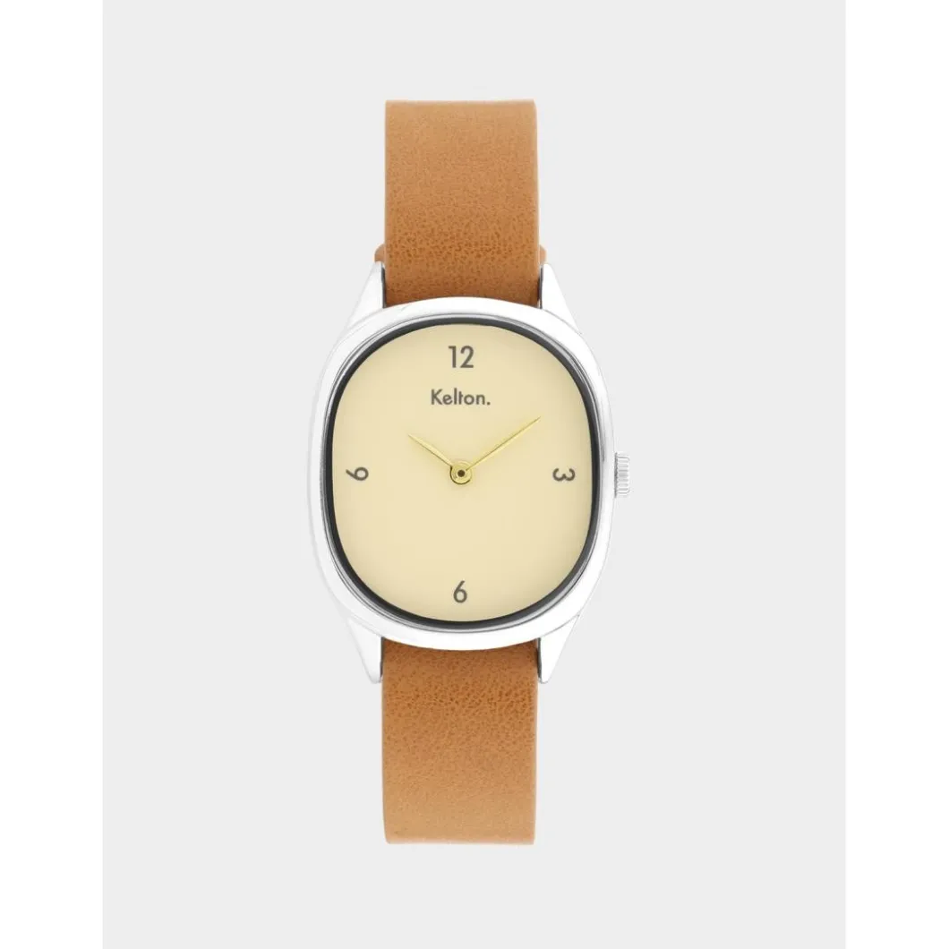 Kelton Montre Cuir<Montre Femme Colorama - 9125012 Crème Marron