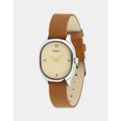 Kelton Montre Cuir<Montre Femme Colorama - 9125012 Crème Marron