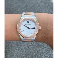 Maison Du Temps Montre Acier<Montre Femme MTGamma Femme Blanc Acier Doré Rose