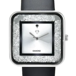 So Charm Montres Montre Cuir<Montre femme MF441-DIAMANT-CUIR - Bracelet en Cuir Noir