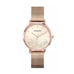 Naf Naf Montre Acier<Montre Femme - NAFW1113 Bracelet Acier Doré rose