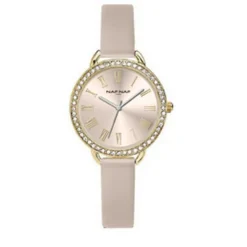 Naf Naf Montre Cuir<Montre Femme - NAFW1109 Bracelet Cuir Beige