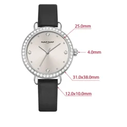Naf Naf Montre Cuir<Montre Femme - NAFW1161 Bracelet Cuir Noir