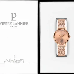 Pierre Lannier Montre Acier<Montre Femme Coeur Battant - 099K958 Bracelet Acier Doré rose