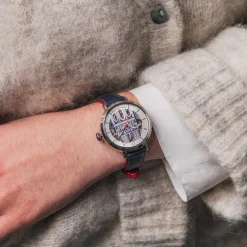 Pierre Lannier Montre Automatique|Montre Cuir<Montre Femme Notre Dame Cœur Battant - 100J626 Bracelet Cuir Bleu