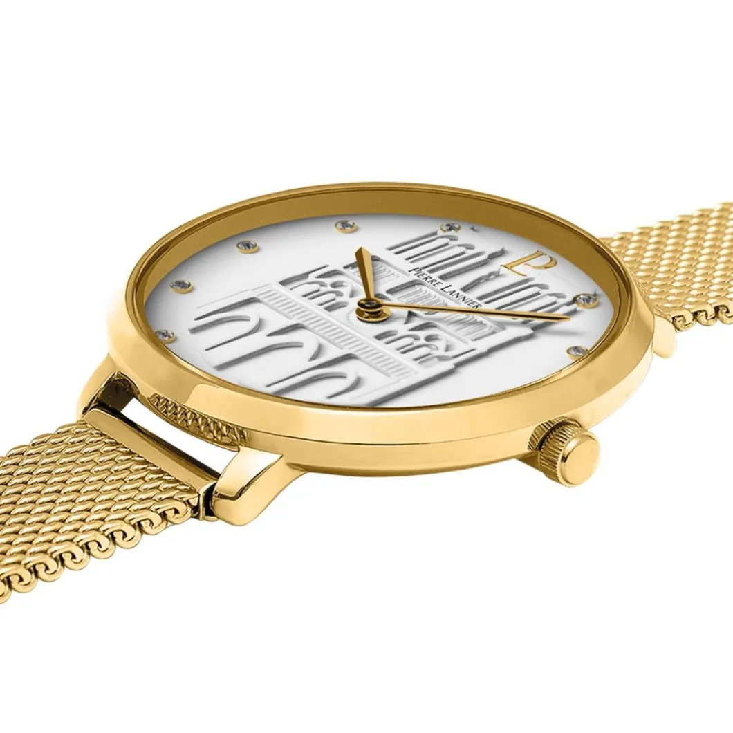 Pierre Lannier Montre Acier<Montre Femme Coeur Battant - 096K502 Bracelet Acier Doré