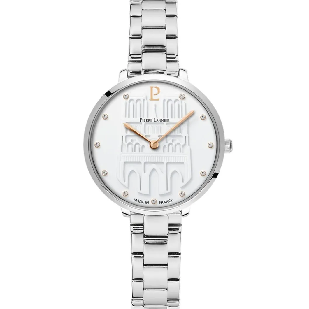 Pierre Lannier Montre Acier<Montre Femme Coeur Battant - 096K601 Bracelet Acier Gris