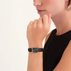 Rosefield Montres Montre Cuir<Montre Femme Boxy XS - QBBLG-Q53 Bracelet Cuir Noir