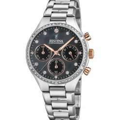 Festina Montre Acier<Montre BOYFRIEND F20401-4 - Montre ACIER CADRAN NACRE NOIRE BRACELET ACIER Montres