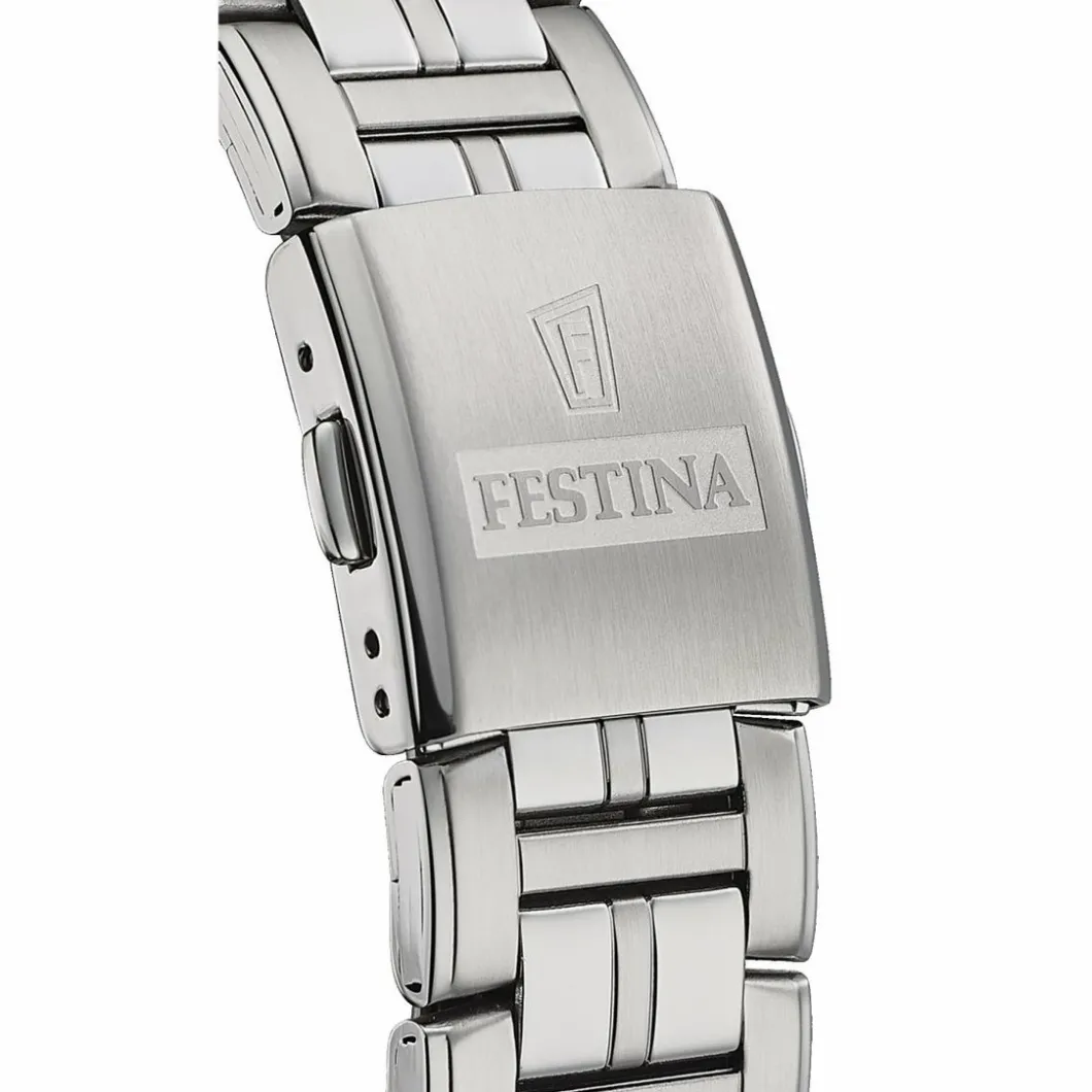 Festina Montre Acier<Montre F20445-3 - Multifonction acier quartz cadran noir et bracelet acier