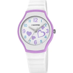 Calypso Montre Fille<Montre Fille Bracelet Résine Blanc 3 AIGUILLES K5806-1