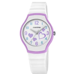 Calypso Montre Fille<Montre Fille Bracelet Résine Blanc 3 AIGUILLES K5806-1