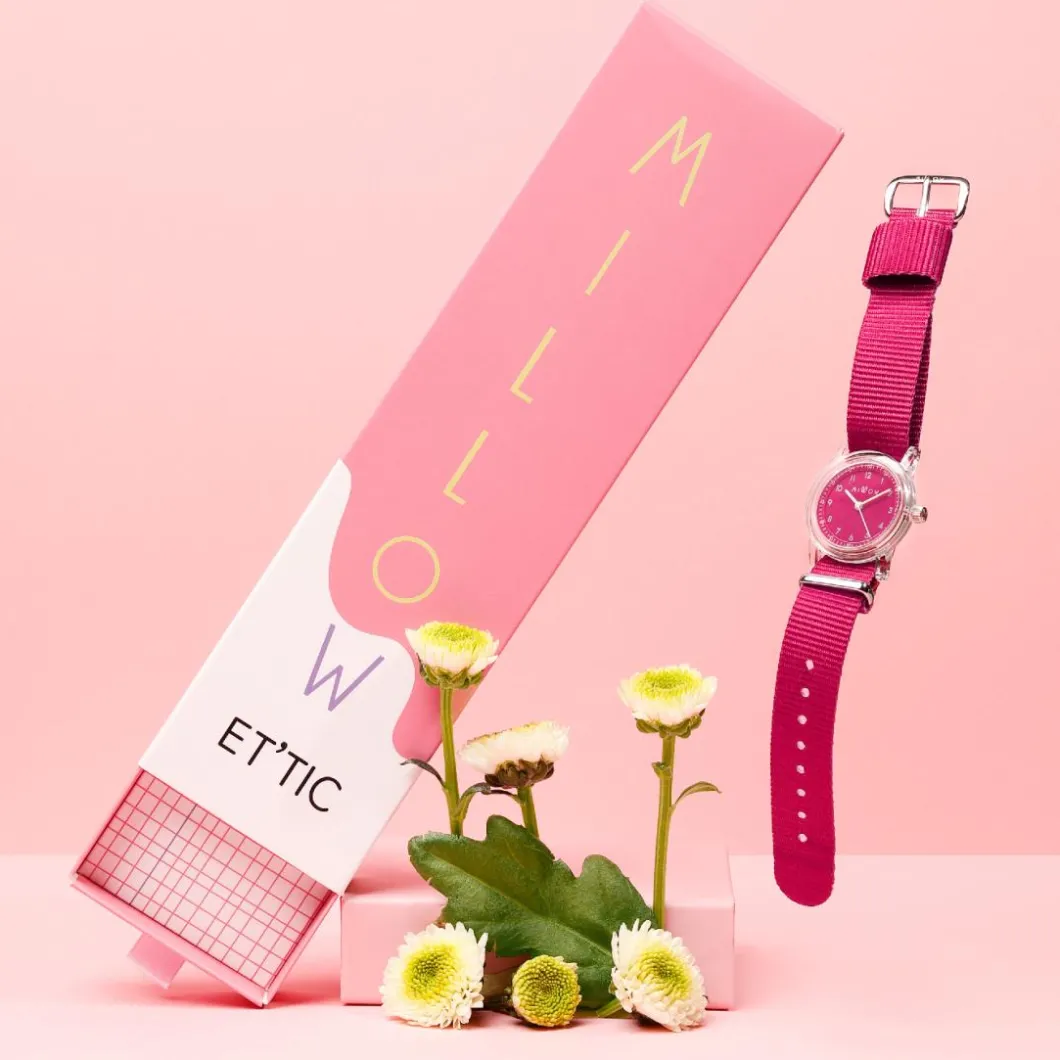 Millow Paris Montre Fille<Montre fille Et'Tic - TRA009 Bracelet Nylon Rose