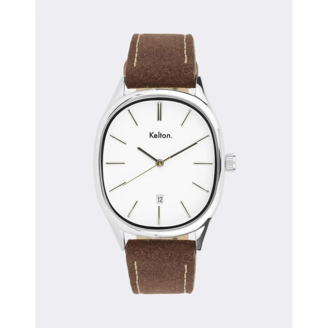 Kelton Montre Cuir|Montre Cuir<Montre Grande colorama blanche