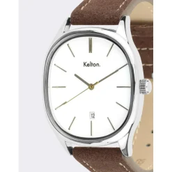 Kelton Montre Cuir|Montre Cuir<Montre Grande colorama blanche