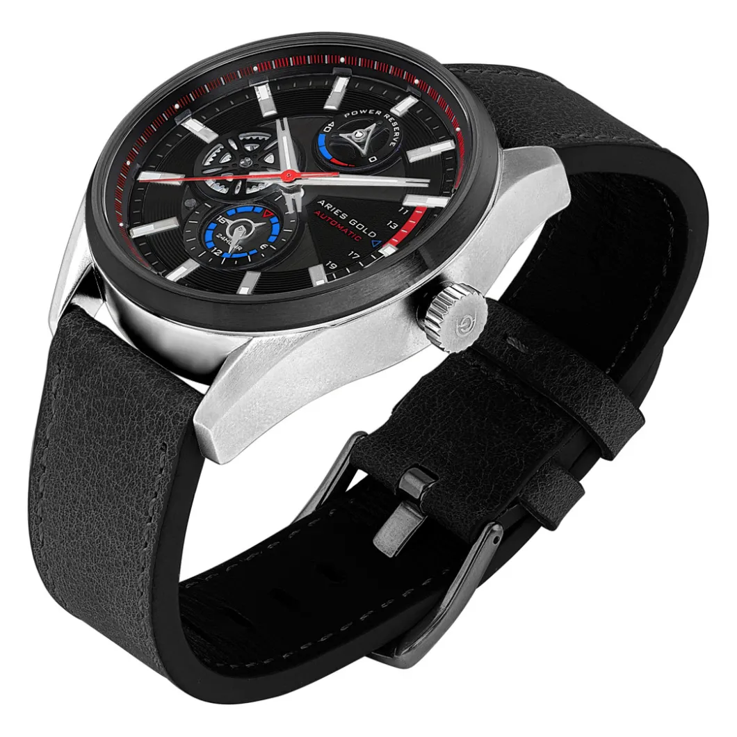 AriesGold Montre Automatique|Montre Cuir<Montre Homme ROADSTER G 9021 S-BK - ARIES GOLD