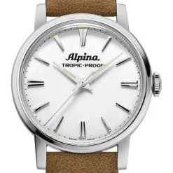 Alpina Montres Montre Cuir<Montre Homme ALPINA Heritage Tropic-Proof Handwinding - AL-480S2H6 Bracelet Alcantara Beige