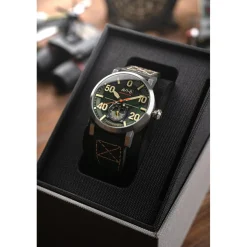 Avi-8 Montre Cuir<Montre Homme Dambuster Chadwick Meca-Quartz - AV-4113-02 Bracelet Cuir Vert