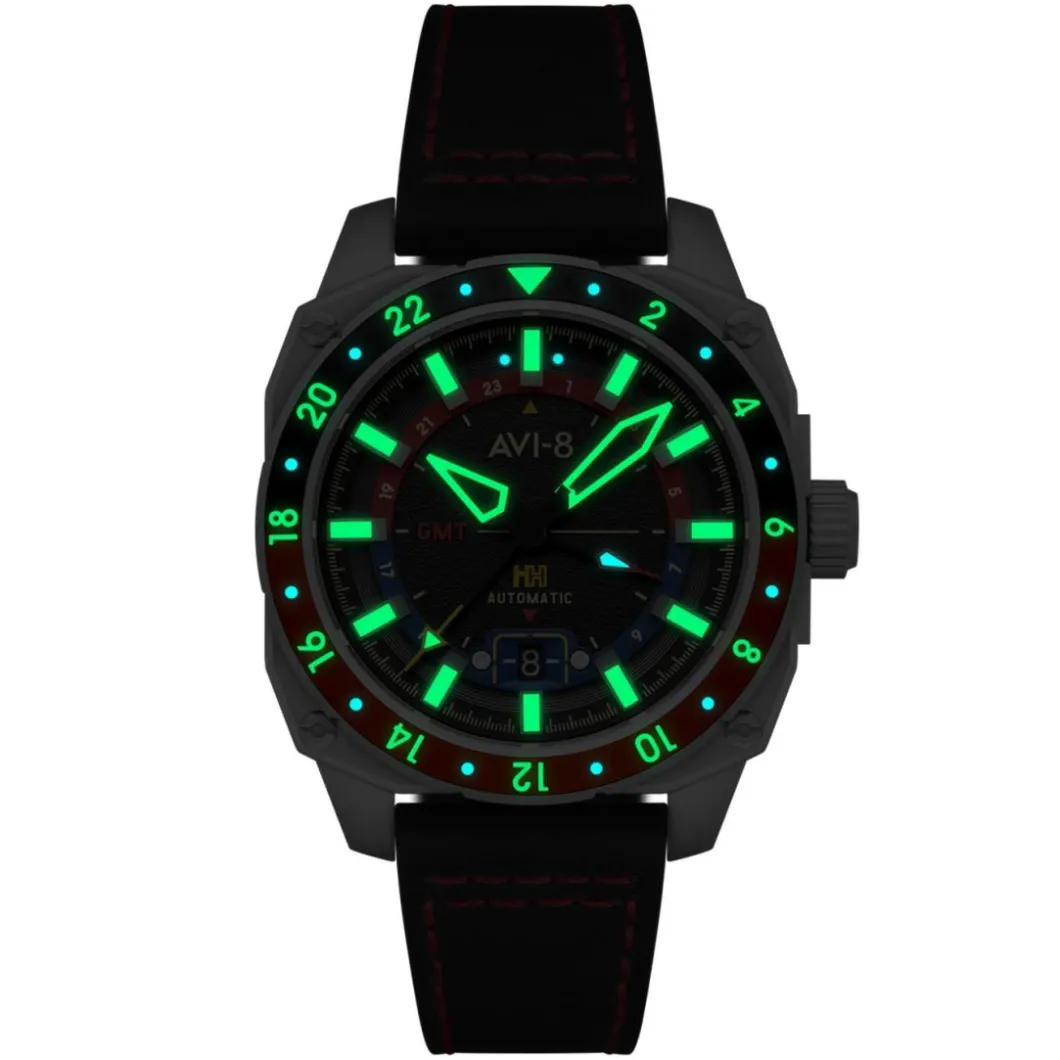 Avi-8 Montre Automatique|Montre Cuir<Montre Homme Hawker Hunter - AV-4122-01 Bracelet Cuir Noir