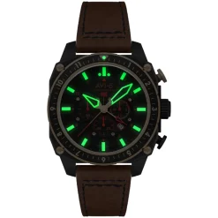 Avi-8 Montre Cuir<Montre Homme Hawker Hunter Atlas Dual Time Chronograph - AV-4100-09 Bracelet Cuir Marron