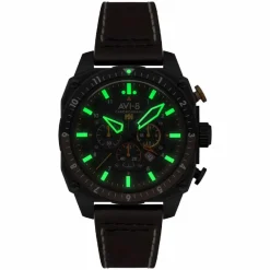 Avi-8 Montre Cuir<Montre Homme Hawker Hunter Atlas Dual Time Chronograph - AV-4100-08 Bracelet Cuir Marron