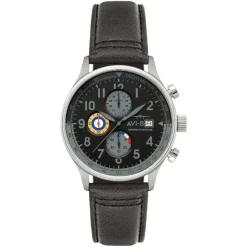 Avi-8 Montre Cuir<Montre Homme Hawker Hurricane Classic Chronograph - AV-4011-0U Bracelet Cuir Gris