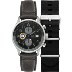 Avi-8 Montre Cuir<Montre Homme Hawker Hurricane Classic Chronograph - AV-4011-0U Bracelet Cuir Gris