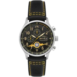 Avi-8 Montre Cuir<Montre Homme Hawker Hurricane Classic Chronograph - AV-4011-0Z Bracelet Cuir Noir