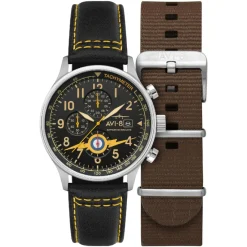 Avi-8 Montre Cuir<Montre Homme Hawker Hurricane Classic Chronograph - AV-4011-0Z Bracelet Cuir Noir
