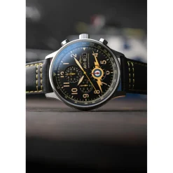 Avi-8 Montre Cuir<Montre Homme Hawker Hurricane Classic Chronograph - AV-4011-0Z Bracelet Cuir Noir