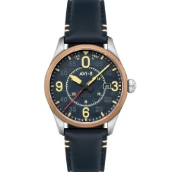 Avi-8 Montre Automatique|Montre Cuir<Montre Homme Spitfire Smith Automatic - AV-4090-05 Bracelet Cuir Bleu