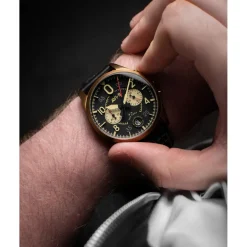 Avi-8 Montre Cuir<Montre Homme Spitfire Lock Chronograph - AV-4089-07 Bracelet Cuir Noir