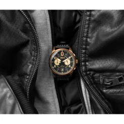 Avi-8 Montre Cuir<Montre Homme Spitfire Lock Chronograph - AV-4089-07 Bracelet Cuir Noir