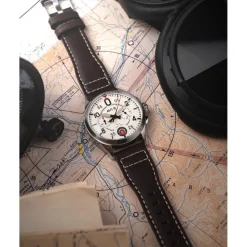 Avi-8 Montre Cuir<Montre Homme Spitfire Lock Chronograph - AV-4089-05 Bracelet Cuir Marron