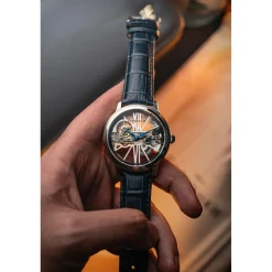 Earnshaw Montre Automatique|Montre Cuir<Montre Homme Cornwall Bridge Automatic - ES-8287-01 Bracelet Cuir Bleu