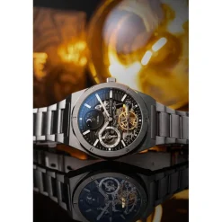 Earnshaw Montre Automatique<Montre Homme Drake Dual Time Automatic - ES-8291-11 Bracelet Acier Argent