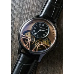 Earnshaw Montre Automatique|Montre Cuir<Montre Homme Faraday Double Barrel Automatic - ES-8179-0D Bracelet Cuir Noir