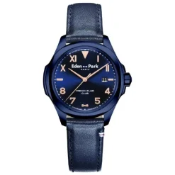 Eden Park montres Montre Cuir<Montre Homme Eden Park Club - EP12201BL15TR Bracelet Cuir Bleu