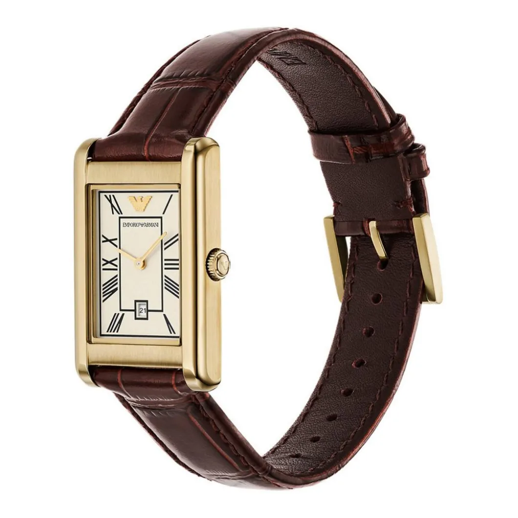 Emporio Armani Montres Montre Cuir<Montre Homme Emporio Armani - AR11665 Bracelet Cuir Marron