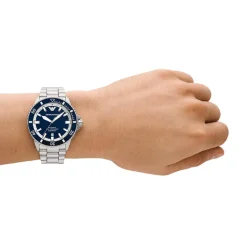 Emporio Armani Montres Montre Automatique<Montre Homme Emporio Armani Sea Explorer - AR60079 Bracelet Acier Argenté