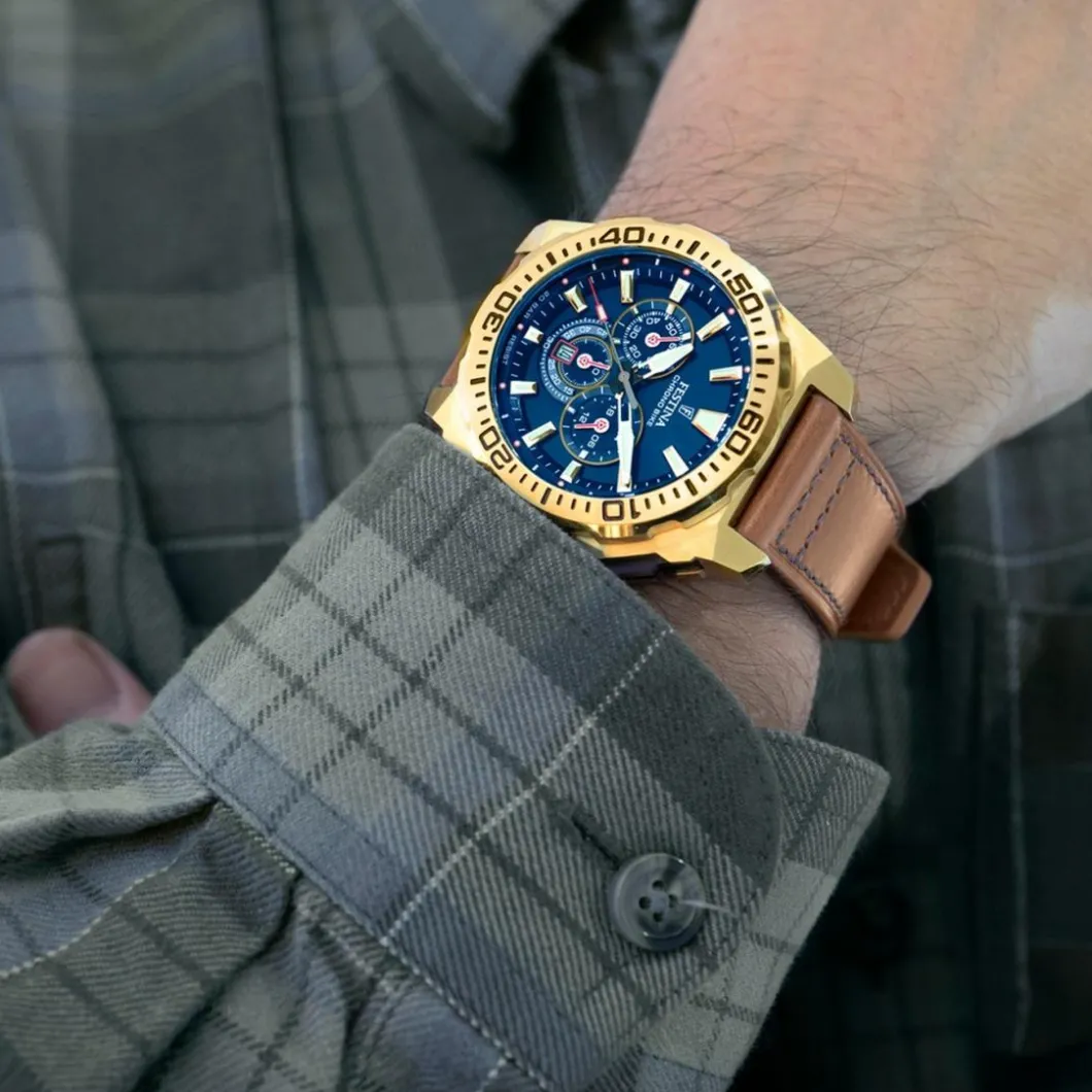 Festina Montre Cuir<Montre Homme Chrono Bike - F20728-1 Bracelet Cuir Marron