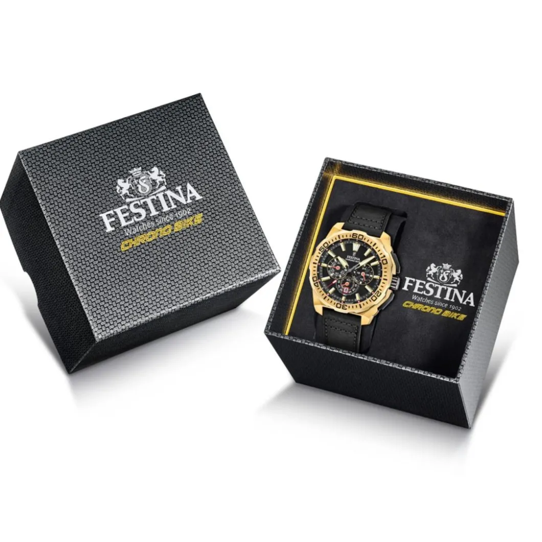 Festina Montre Cuir<Montre Homme Chrono Bike - F20728-3 Bracelet Cuir Noir