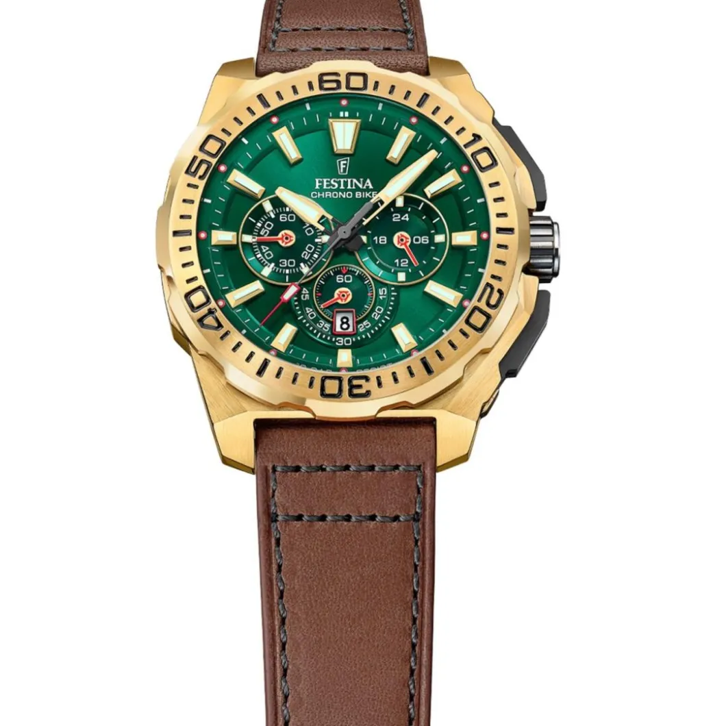 Festina Montre Cuir<Montre Homme Chrono Bike - F20728-2 Bracelet Cuir Marron